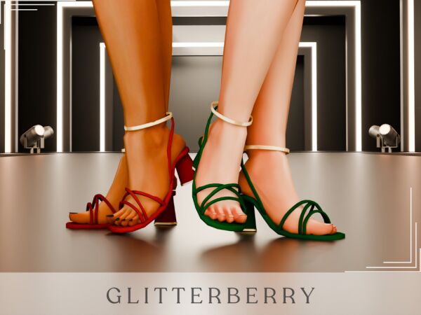 Velvet Red Shoes by Glitterberryfly 1 Velvet Red Shoes by Glitterberryfly Sims 4 CC
