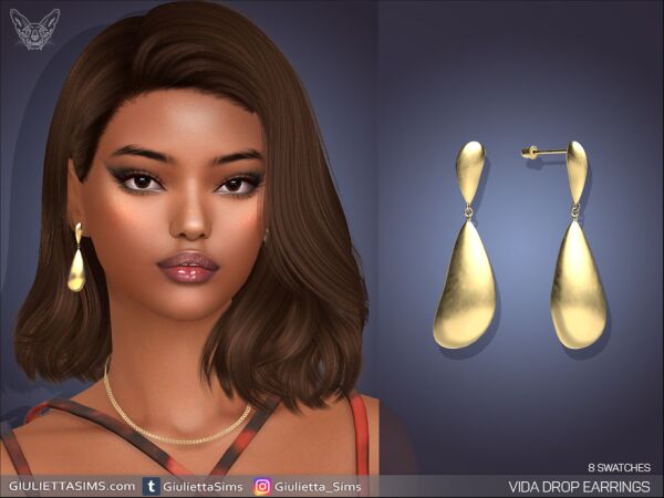 Stylish Vida Drop Earrings 1 Stylish Vida Drop Earrings Sims 4 CC