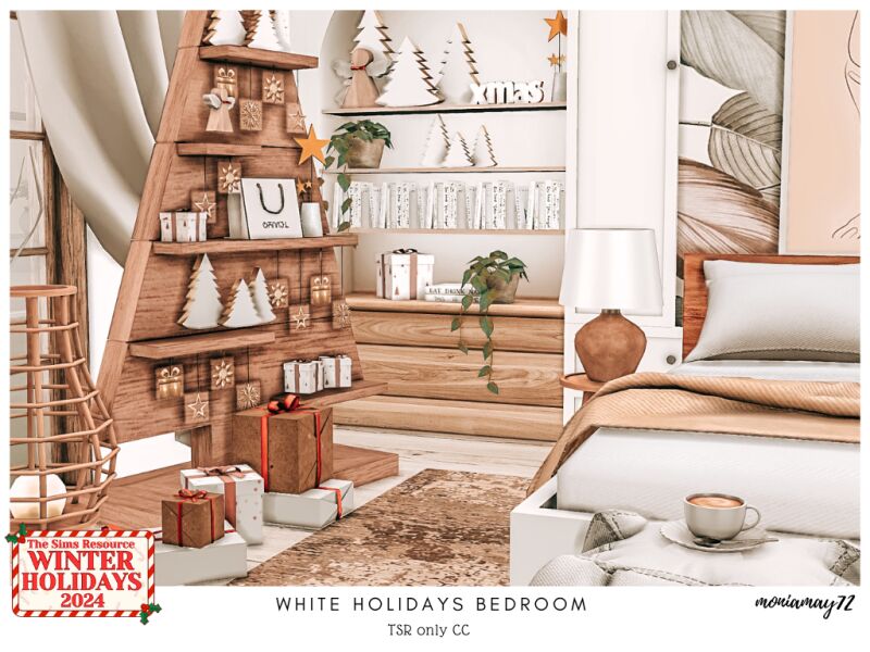 White Holidays Bedroom 4 sims 4 cc white holidays bedroom 2