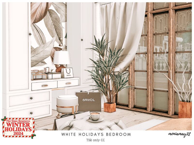 White Holidays Bedroom 3 sims 4 cc white holidays bedroom 5