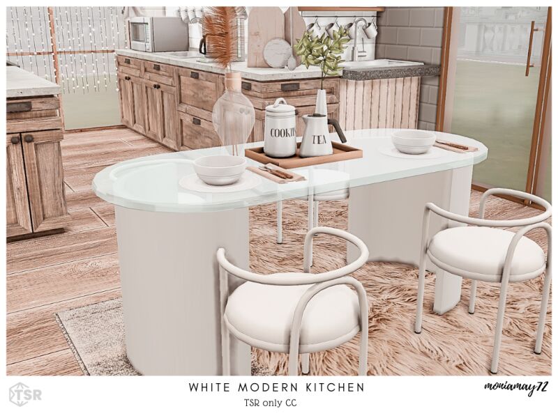 Stunning White Modern Kitchen 4 sims 4 cc white modern kitchen 2