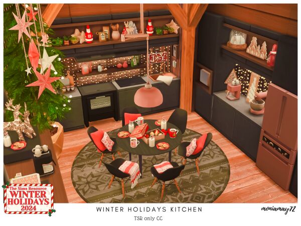 Charming Winter Holiday Kitchen 1 Charming Winter Holiday Kitchen Sims 4 CC