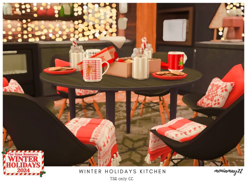 Charming Winter Holiday Kitchen 3 sims 4 cc winter holiday kitchen 2