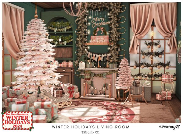 Cozy Winter Holidays Living Room 1 Cozy Winter Holidays Living Room Sims 4 CC