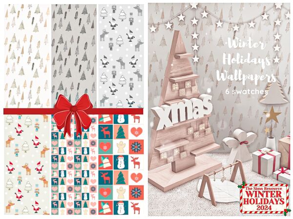 Festive Winter Holidays Wallpapers 1 Festive Winter Holidays Wallpapers Sims 4 CC