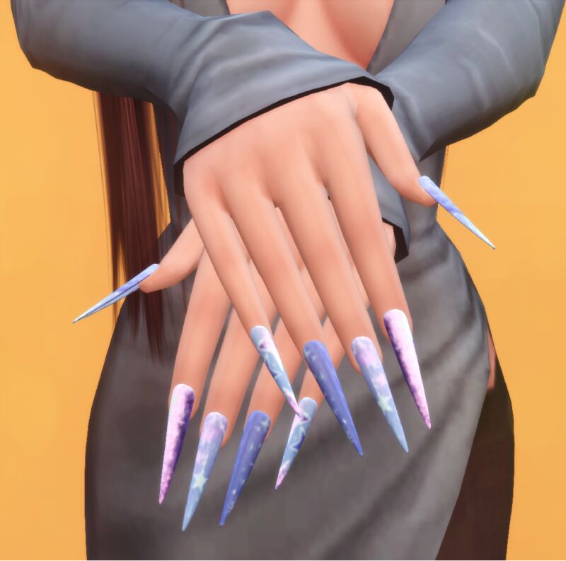 Stunning Winter Nails Set N027 5 sims 4 cc winter nails set n027 by sims4snow 2