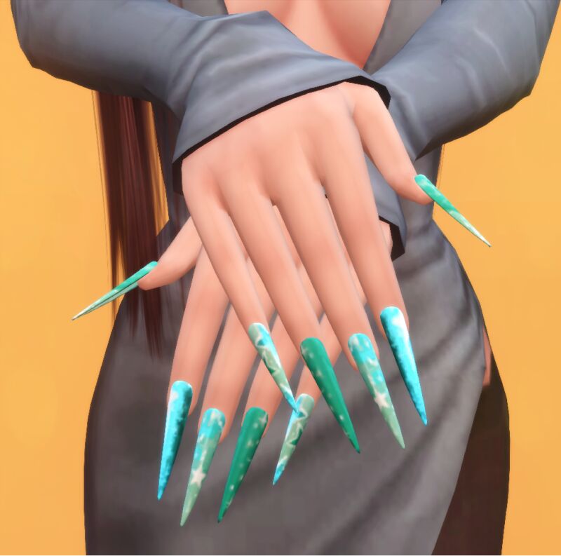Stunning Winter Nails Set N027 3 sims 4 cc winter nails set n027 by sims4snow 3