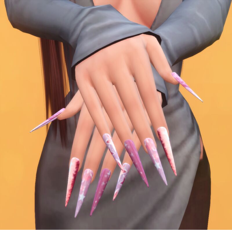 Stunning Winter Nails Set N027 2 sims 4 cc winter nails set n027 by sims4snow 5