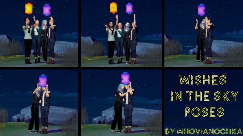 Wishes In The SKY Poses 1 Wishes In The SKY Poses Sims 4 CC