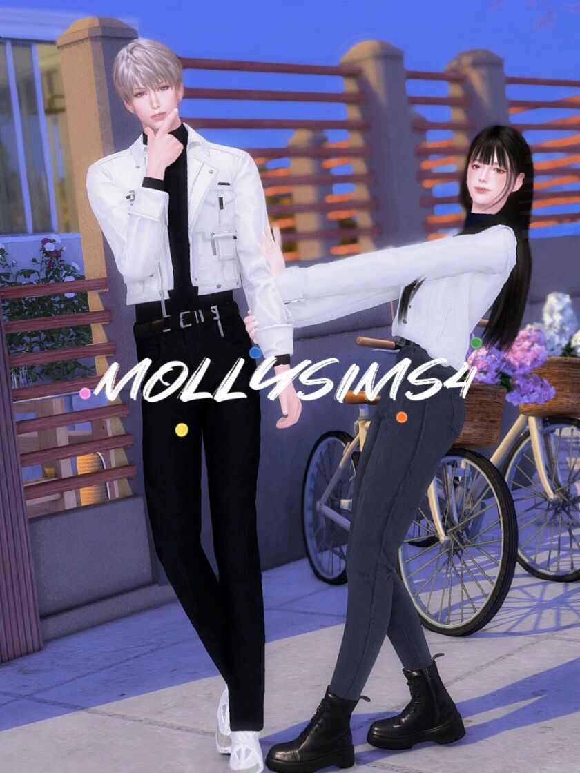 Xavier⭐Black And White Outfit 6 sims 4 cc xavier black and white black and white full body 3
