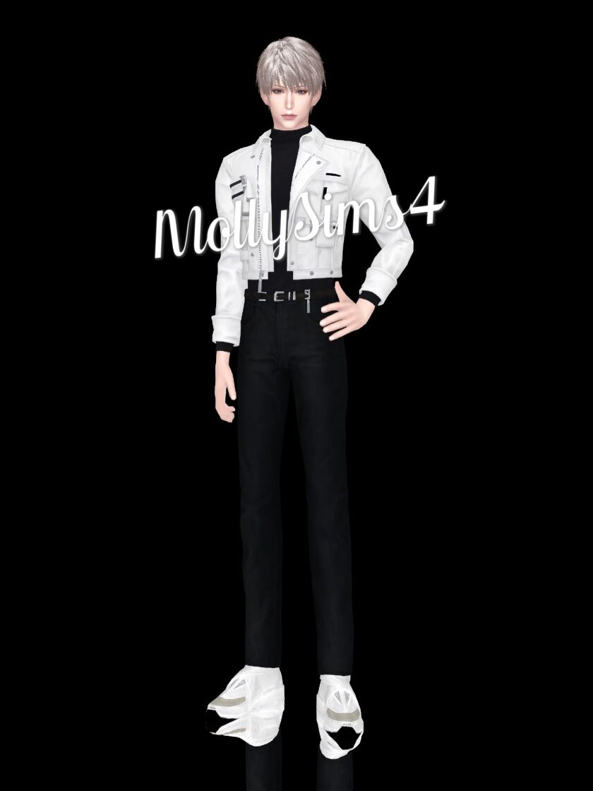 Xavier⭐Black And White Outfit 2 sims 4 cc xavier black and white black and white full body 6
