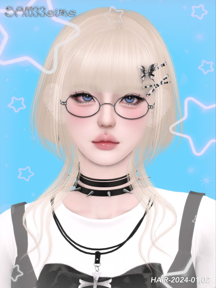 Stylish Hair for 2024 5 sims 4 cc 333hair 2024 01 02 2