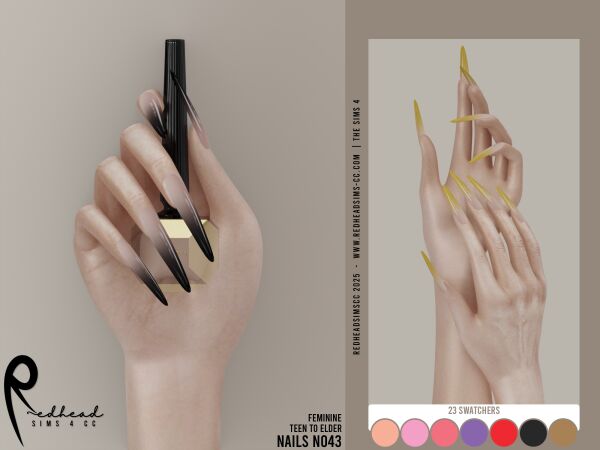 AF Nails N043 1 AF Nails N043 Sims 4 CC