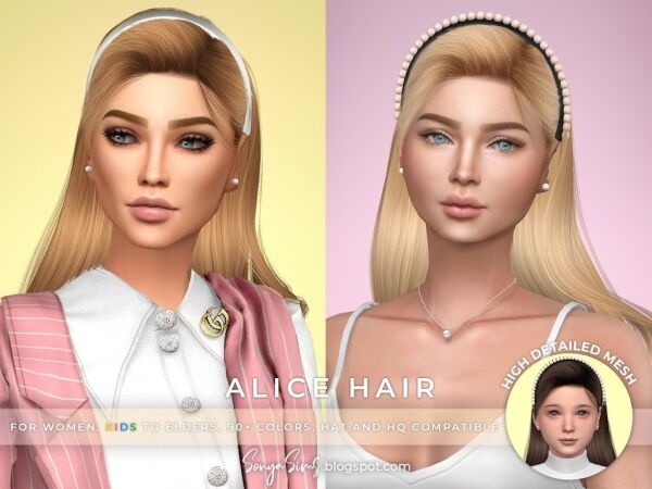 Alice Hair 1 Alice Hair Sims 4 CC