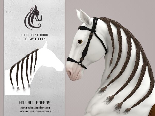Stylish Braided Horse Mane for All Breeds 1 Stylish Braided Horse Mane for All Breeds Sims 4 CC
