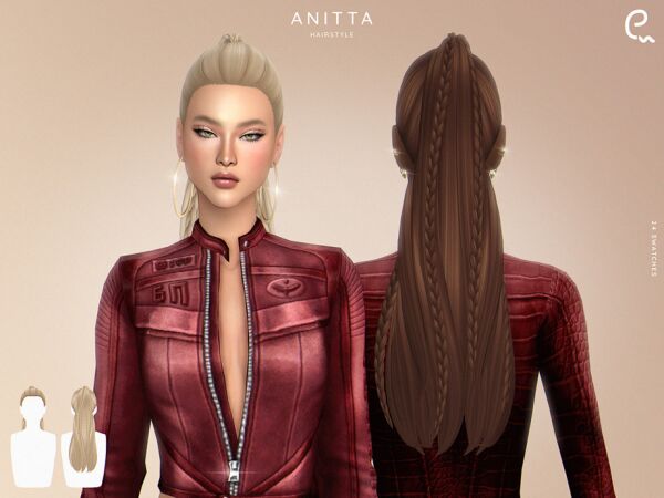 Anitta Hairstyle by Enriques4 1 Anitta Hairstyle by Enriques4 Sims 4 CC