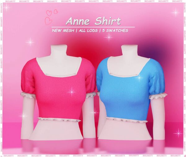 Stylish Anne Shirt by Irisarity 1 Stylish Anne Shirt by Irisarity Sims 4 CC