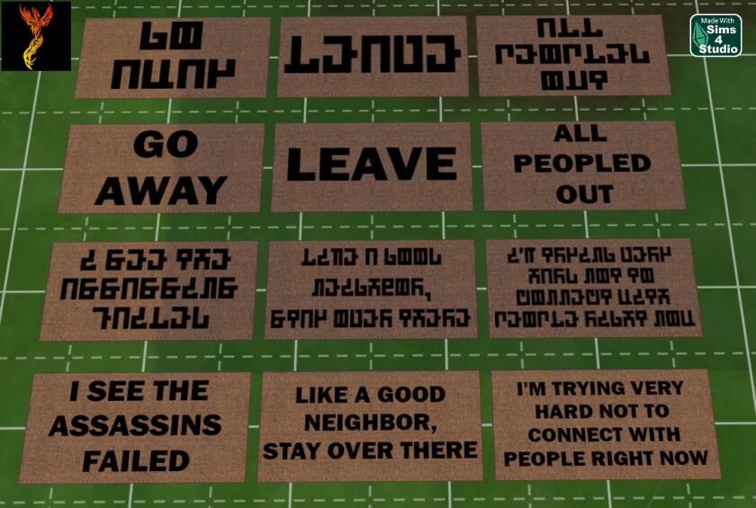 Anti-Social, Unwelcome Door Mats 2 sims 4 cc anti social unwelcome door mats 2