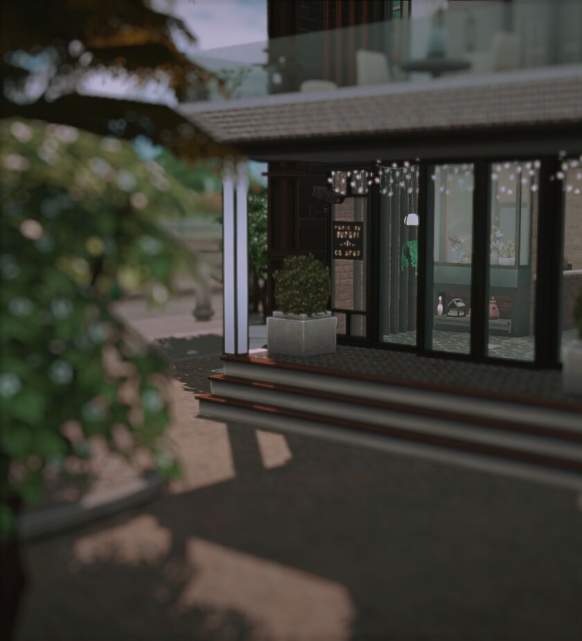 Modern Apartment Complex with Yoga Room and Cafe 23 sims 4 cc apartments cafes gym yoga room nocc 2