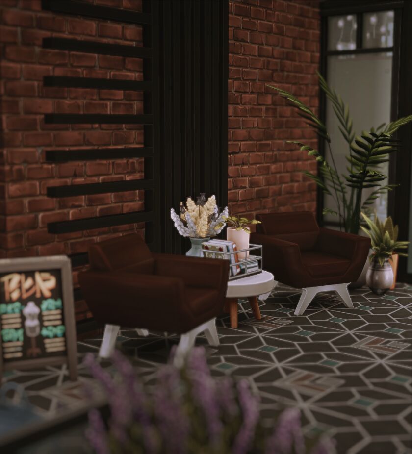 Modern Apartment Complex with Yoga Room and Cafe 2 sims 4 cc apartments cafes gym yoga room nocc 22