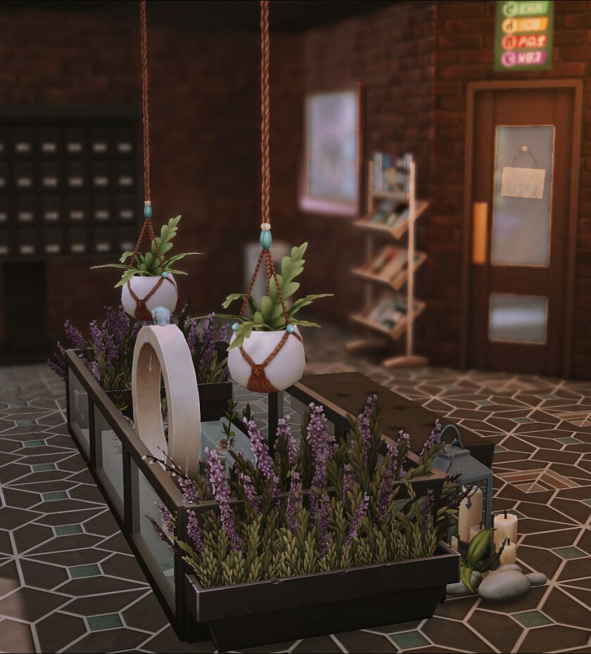Modern Apartment Complex with Yoga Room and Cafe 22 sims 4 cc apartments cafes gym yoga room nocc 3
