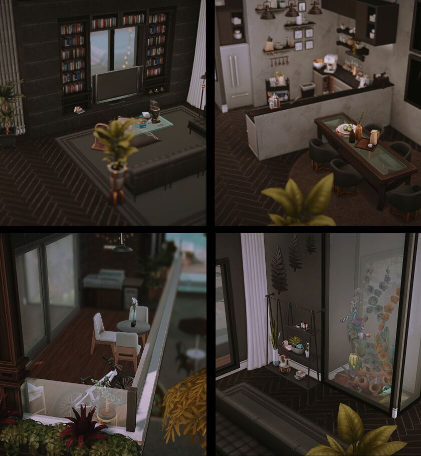 Modern Apartment Complex with Yoga Room and Cafe 19 sims 4 cc apartments cafes gym yoga room nocc 5