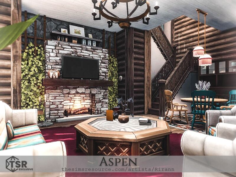 Aspen: Cozy Winter Home 7 sims 4 cc aspen 4