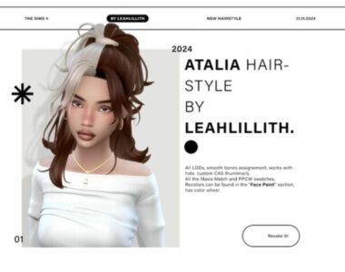 Atalia Hairstyle By Leahlillith Sims 4 CC