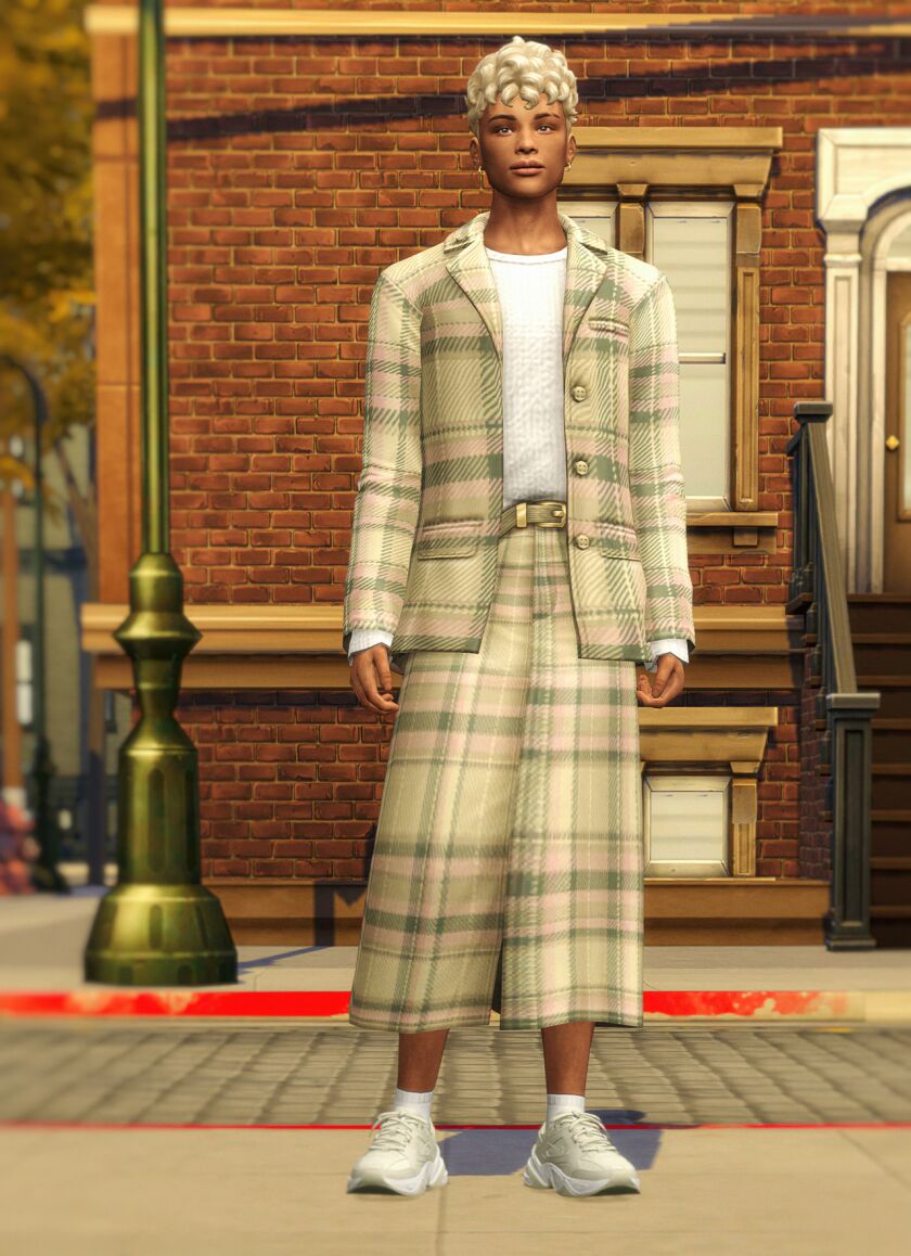 Autumn City III - Stylish Full-Body Outfits 10 sims 4 cc autumn city iii alexis jacket with trousers 6