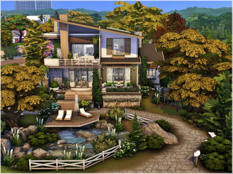 Autumn Cozy House: A Perfect Autumn Retreat 6 sims 4 cc autumn cozy house by ray sims 2