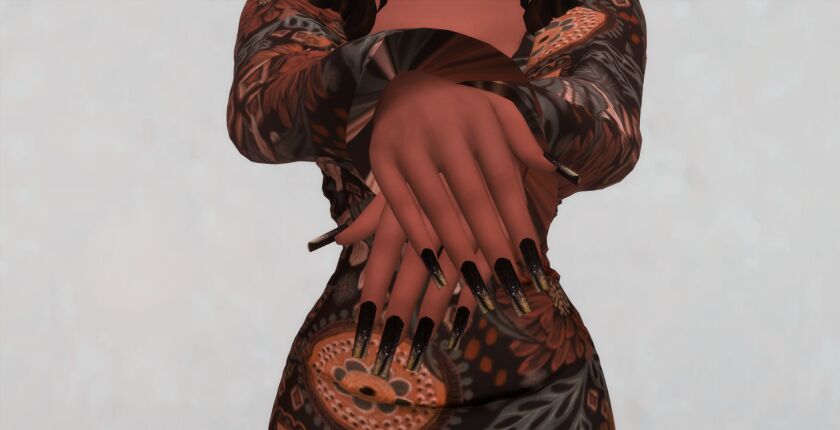 Autumn Nails Set N032 5 sims 4 cc autumn nails set n032 3