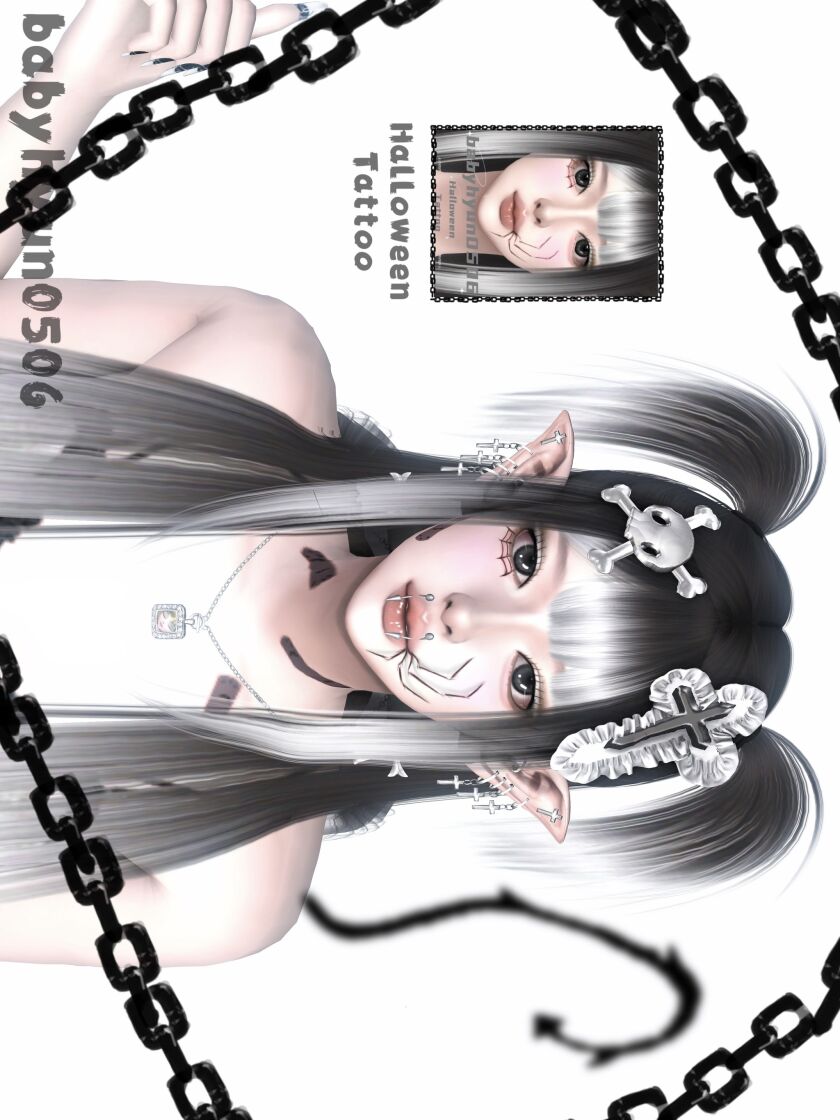 Halloween Tattoo by Babyhyun0506 1 Halloween Tattoo by Babyhyun0506 Sims 4 CC