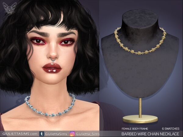Barbed Wire Necklace for Females 1 Barbed Wire Necklace for Females Sims 4 CC
