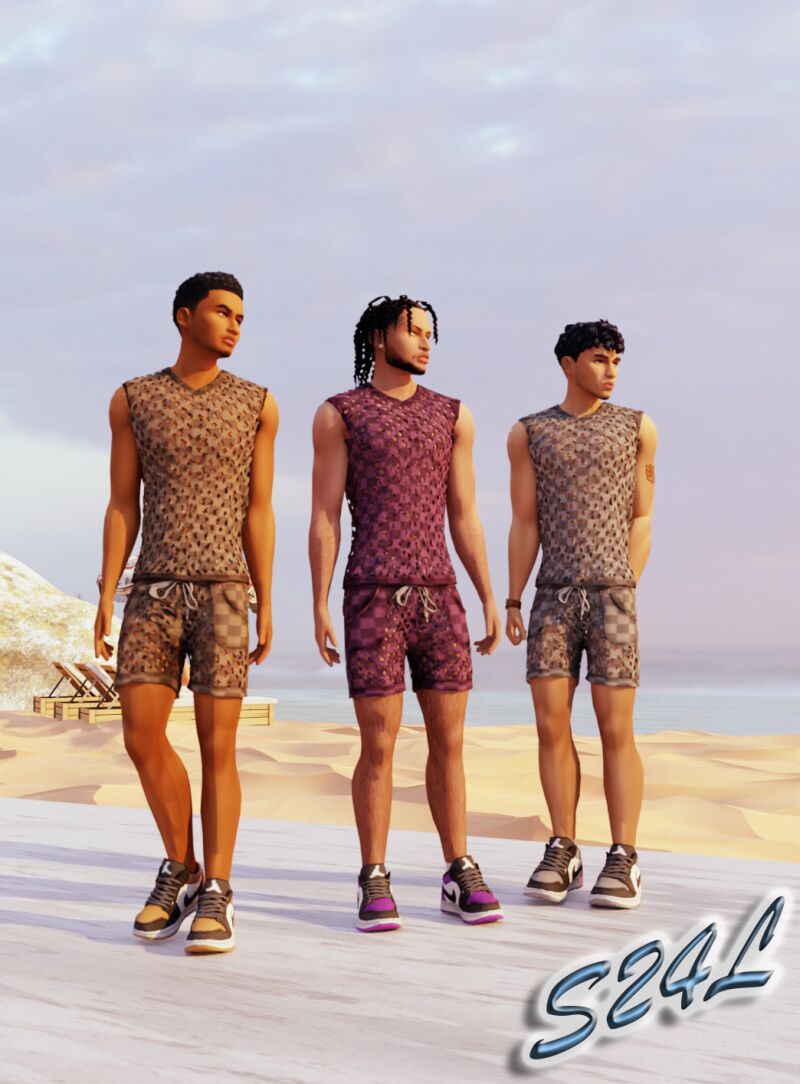 Stylish Beach Mesh Set for Male Sims 5 sims 4 cc beach mesh set by sailor24love sims 3