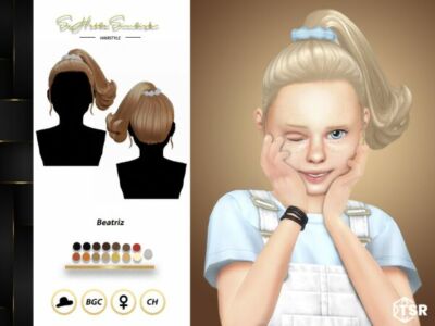 Beatriz Hairstyle for Kids Sims 4 CC
