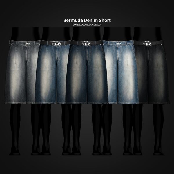 Stylish Bermuda Denim Shorts for Men 1 Stylish Bermuda Denim Shorts for Men Sims 4 CC