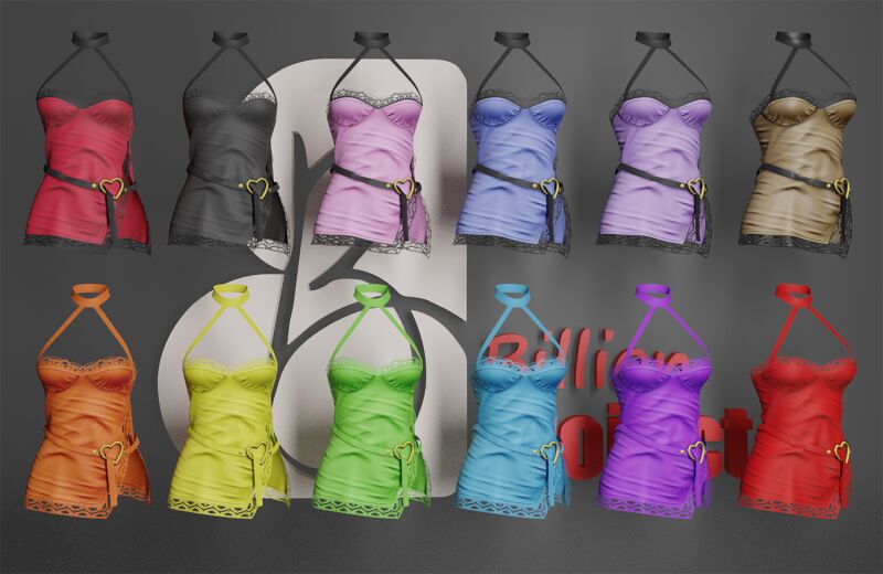 Stylish Billionproject-Silka Mini Dress for Sims 4 2 sims 4 cc billionproject silka mini dress 2