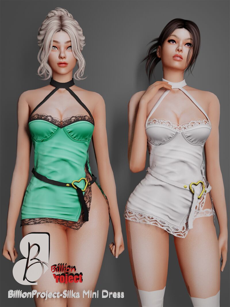 Stylish Billionproject-Silka Mini Dress for Sims 4 3 sims 4 cc billionproject silka mini dress 3