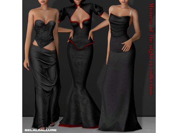 Black Widow Dress by Belaloallure 4 sims 4 cc black widow dress by belaloallure 4