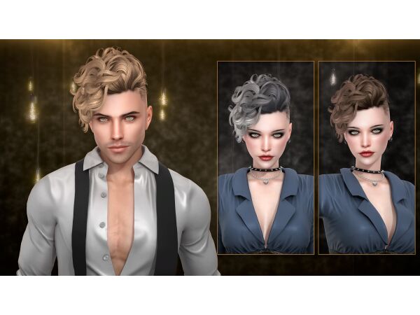 Unisex Blackbullet Hairstyle by Newsea 1 Unisex Blackbullet Hairstyle by Newsea Sims 4 CC