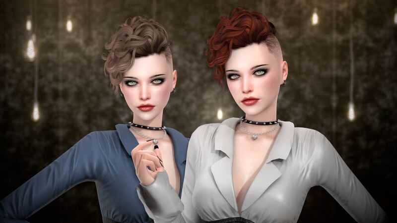 Unisex Blackbullet Hairstyle by Newsea 3 sims 4 cc blackbullet hairstyle unisex by newsea 3