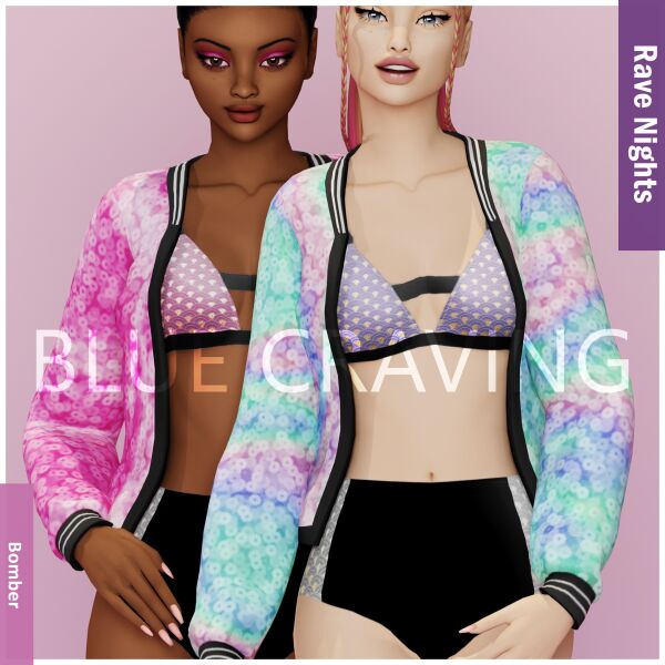 Blue Craving - Bomber 1 Blue Craving – Bomber Sims 4 CC