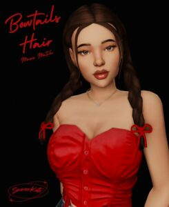 Stylish Bowtails Hair for Your Sims Sims 4 CC