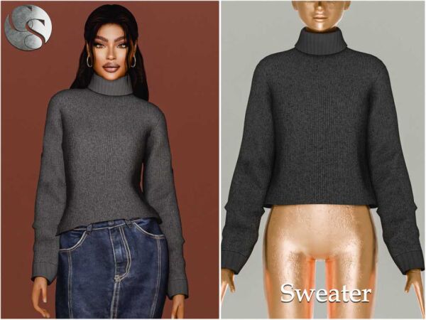Briana Turtleneck Sweater by Camuflaje 1 Briana Turtleneck Sweater by Camuflaje Sims 4 CC
