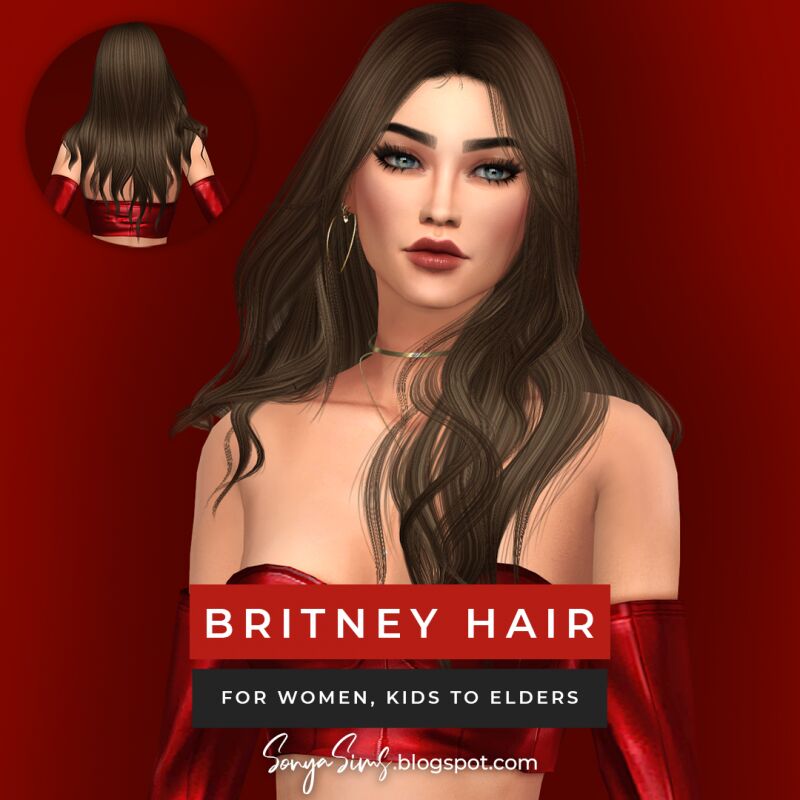 Stylish Britney Hair for All Ages 2 sims 4 cc britney hair adults kids 2