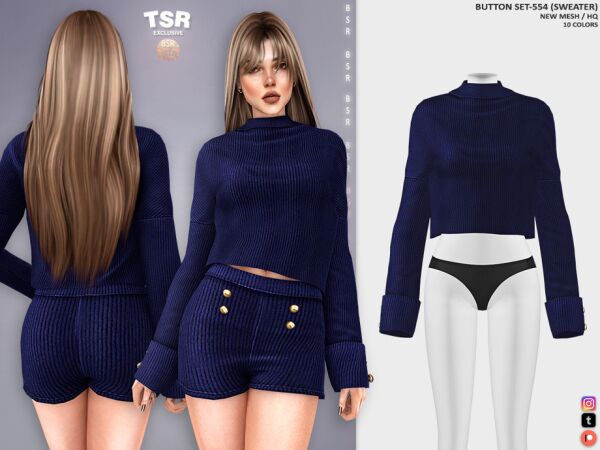 Button Set-554 Sweater by Busra-Tr 1 Button Set-554 Sweater by Busra-Tr Sims 4 CC