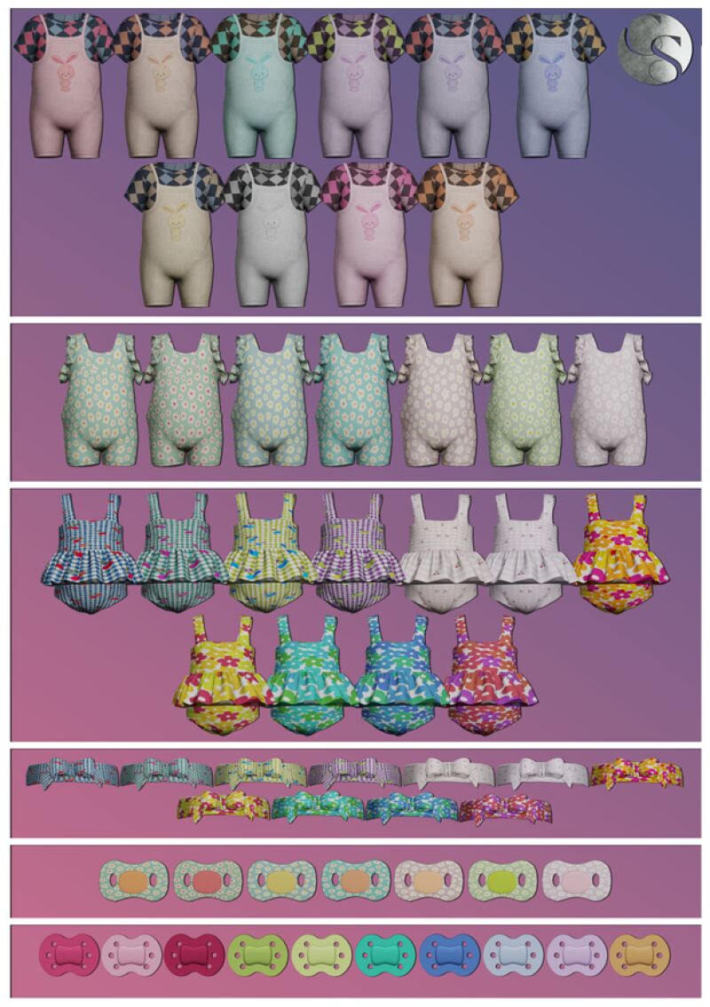 Camuflaje - Daycare Infant Collection 2 sims 4 cc camuflaje daycare infant collection 3 onsies 2 pacifiers headband fs by camuflaje 2