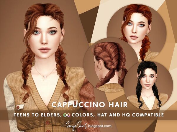 Cappuccino Hair 1 Cappuccino Hair Sims 4 CC