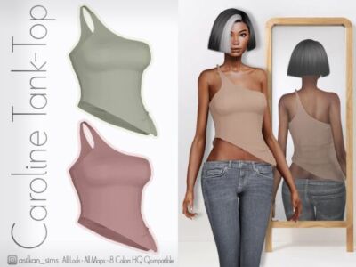 Stylish Caroline Tank Top for Sims Sims 4 CC