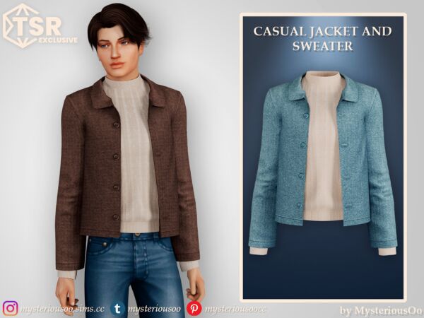 Stylish Casual Jacket and Sweater for Sims 1 Stylish Casual Jacket and Sweater for Sims Sims 4 CC